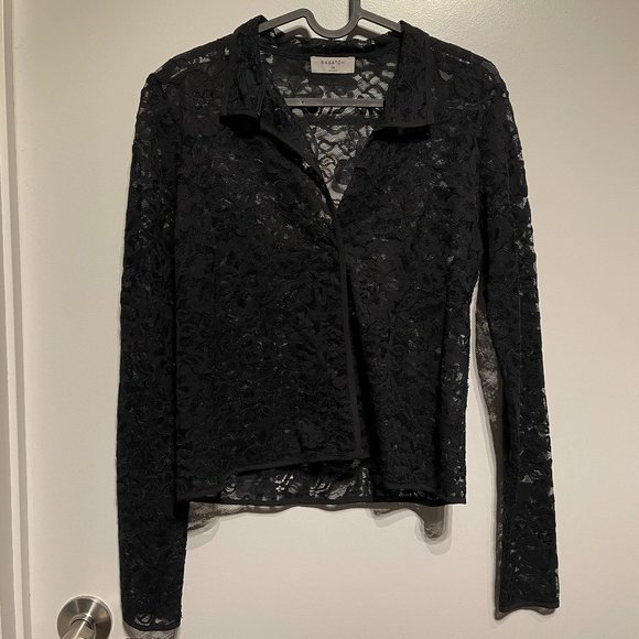 Aritzia Babaton Lace Hopkins Blouse, Black, Size XS - Picture 1 of 4